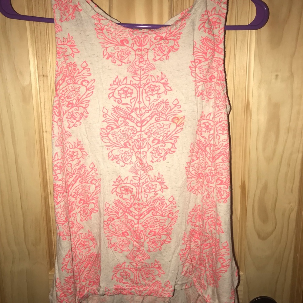 Tan & hot pink tank